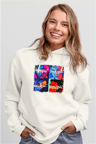 5 Seconds Of Summer Baskılı Unisex Beyaz Hoodie