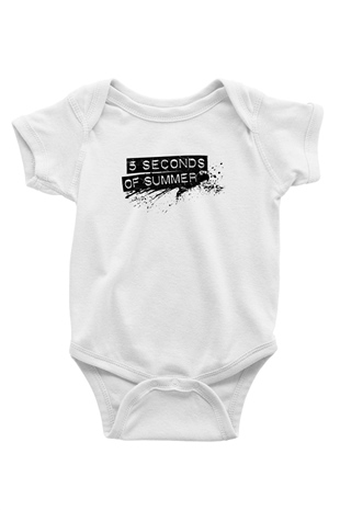 5 Seconds Of Summer Baskılı Unisex Beyaz Bebek Body - Zıbın