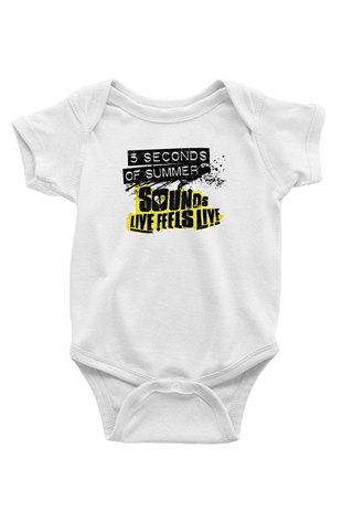 5 Seconds Of Summer Baskılı Unisex Beyaz Bebek Body - Zıbın