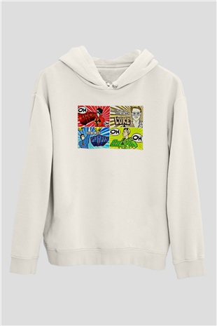 5 Seconds Of Summer Baskılı Unisex Beyaz Hoodie