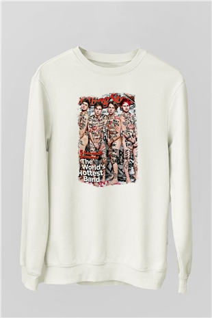 5 Seconds Of Summer Baskılı Unisex Beyaz Sweatshirt