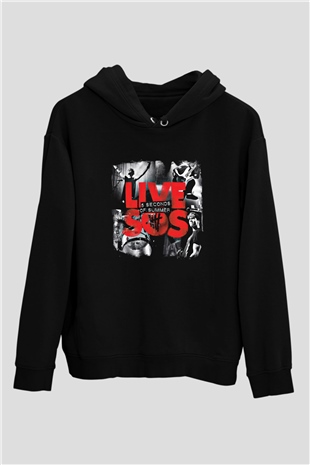 5 Seconds Of Summer Baskılı Unisex Siyah Hoodie