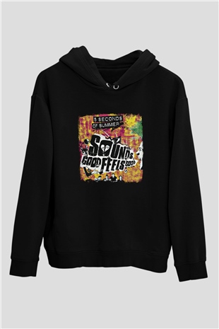 5 Seconds Of Summer Baskılı Unisex Siyah Hoodie
