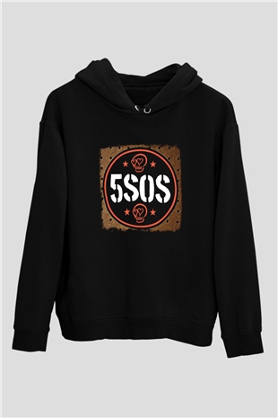 5 Seconds Of Summer Baskılı Unisex Siyah Hoodie