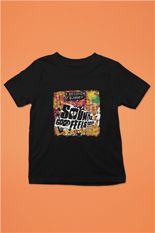 5 Seconds Of Summer Baskılı Unisex Siyah Çocuk Tişört