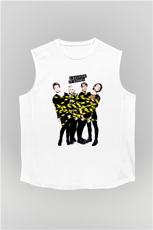 5 Seconds Of Summer Beyaz Unisex Kolsuz Tişört