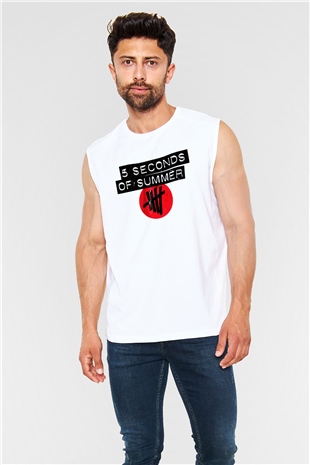 5 Seconds Of Summer Beyaz Unisex Kolsuz Tişört