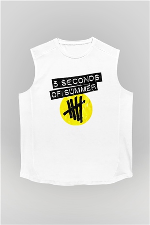 5 Seconds Of Summer Beyaz Unisex Kolsuz Tişört