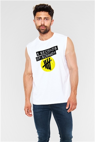 5 Seconds Of Summer Beyaz Unisex Kolsuz Tişört