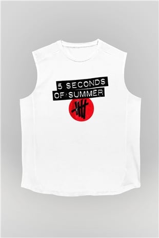 5 Seconds Of Summer Beyaz Unisex Kolsuz Tişört