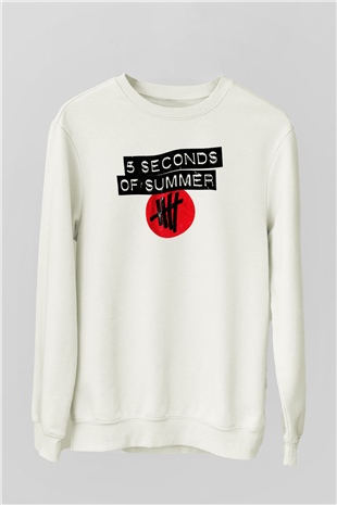 5 Seconds Of Summer Beyaz Unisex Sweatshirt