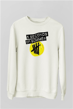 5 Seconds Of Summer Beyaz Unisex Sweatshirt