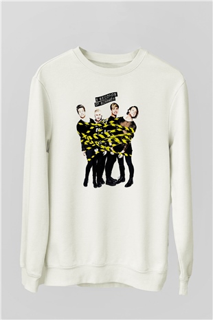 5 Seconds Of Summer Beyaz Unisex Sweatshirt