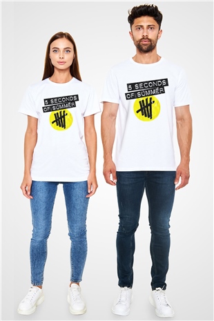5 Seconds Of Summer Beyaz Unisex Tişört T-Shirt - TişörtFabrikası