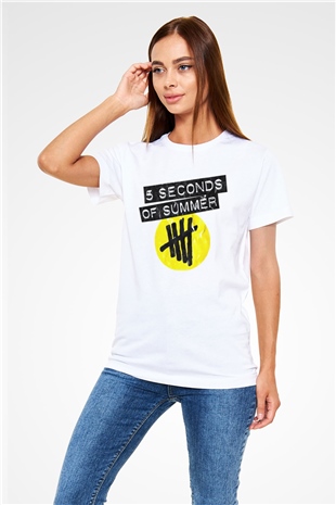 5 Seconds Of Summer Beyaz Unisex Tişört T-Shirt - TişörtFabrikası