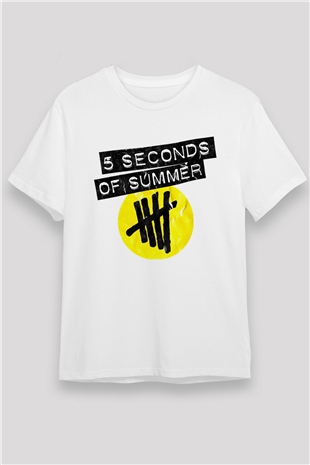 5 Seconds Of Summer Beyaz Unisex Tişört T-Shirt - TişörtFabrikası