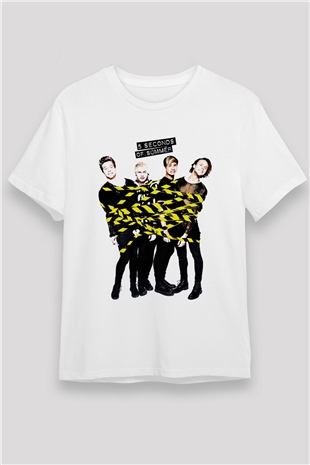 5 Seconds Of Summer Beyaz Unisex Tişört T-Shirt - TişörtFabrikası