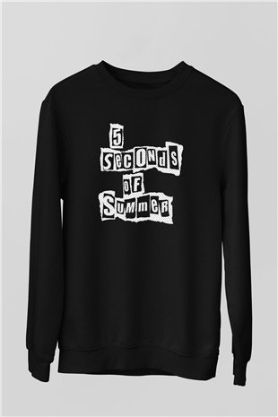 5 Seconds Of Summer Siyah Unisex Sweatshirt