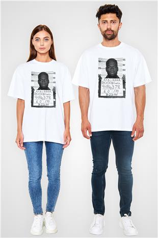 50 Cent - Fifty Cent Baskılı Beyaz Unisex Oversize Tişört - Tshirt