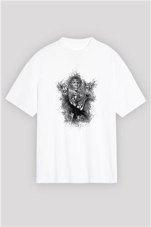 A Boosie Wit Da Hoodie Baskılı Beyaz Unisex Oversize Tişört - Tshirt