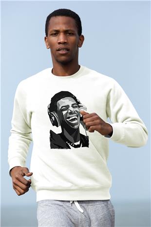 A Boosie Wit Da Hoodie Baskılı Beyaz Unisex Sweatshirt