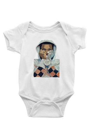 A Boosie Wit Da Hoodie Baskılı Beyaz Unisex Bebek Body - Zıbın