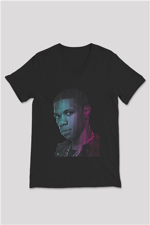 A Boosie Wit Da Hoodie Baskılı Unisex Siyah V Yaka Tişört - Tshirt
