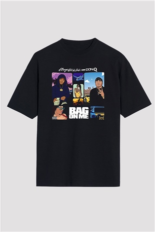 A Boosie Wit Da Hoodie Baskılı Unisex Siyah Oversize Tişört - Tshirt
