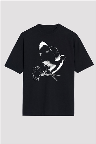 A Boosie Wit Da Hoodie Baskılı Unisex Siyah Oversize Tişört - Tshirt