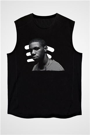 A Boosie Wit Da Hoodie Baskılı Unisex Siyah Kolsuz Tişört - Tshirt