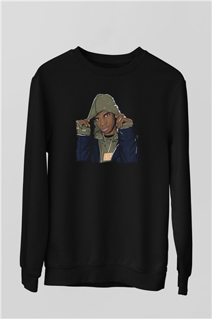 A Boosie Wit Da Hoodie Baskılı Unisex Siyah Sweatshirt