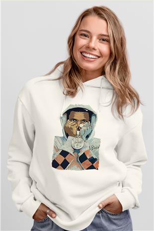A Boosie Wit Da Kapüşonlu Sweatshirt Baskılı Beyaz Unisex Kapüşonlu Sweatshirt