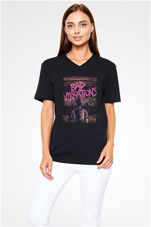 A Day To Remember Bad Vibrations Siyah Unisex V Yaka Tişört T-Shirt