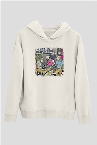 A Day to remember Baskılı Unisex Beyaz Hoodie