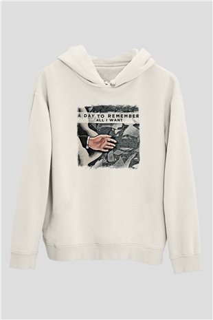 A Day to remember Baskılı Unisex Beyaz Hoodie