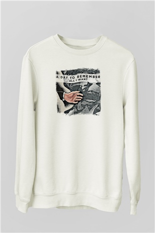 A Day to remember Baskılı Unisex Beyaz Sweatshirt