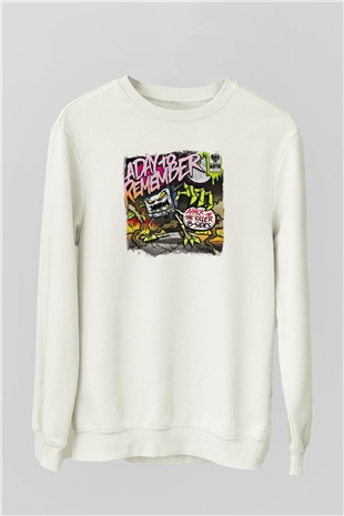 A Day to remember Baskılı Unisex Beyaz Sweatshirt