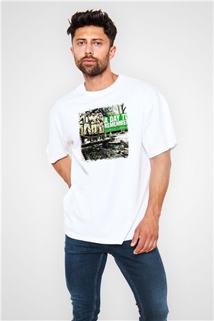 A Day to remember Baskılı Unisex Beyaz Oversize Tişört