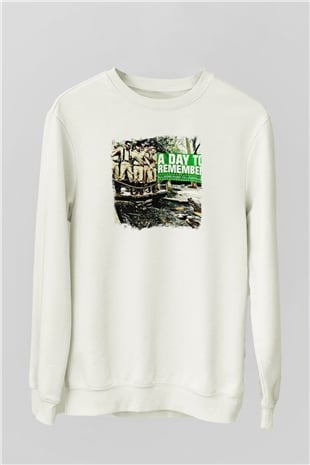 A Day to remember Baskılı Unisex Beyaz Sweatshirt