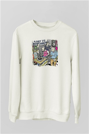 A Day to remember Baskılı Unisex Beyaz Sweatshirt