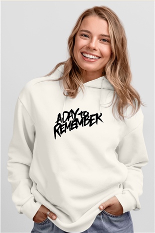 A Day to remember Baskılı Unisex Beyaz Hoodie