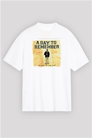 A Day to remember Baskılı Unisex Beyaz Oversize Tişört