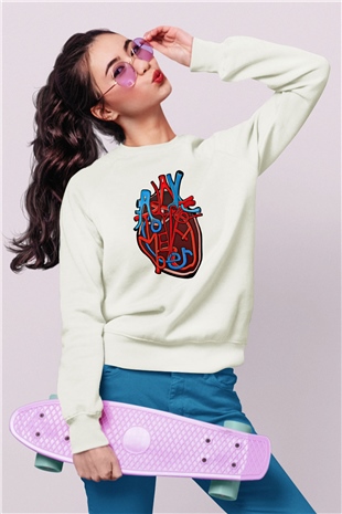 A Day to remember Baskılı Unisex Beyaz Sweatshirt