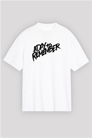 A Day to remember Baskılı Unisex Beyaz Oversize Tişört