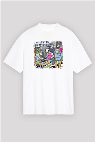 A Day to remember Baskılı Unisex Beyaz Oversize Tişört