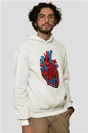 A Day to remember Baskılı Unisex Beyaz Hoodie