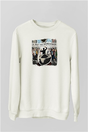 A Day to remember Baskılı Unisex Beyaz Sweatshirt