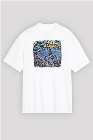 A Day to remember Baskılı Unisex Beyaz Oversize Tişört