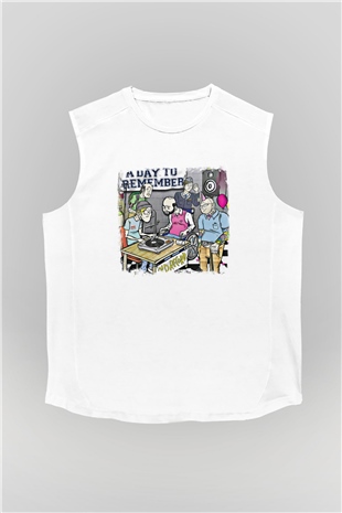 A Day to remember Baskılı Unisex Beyaz Kolsuz Tişört