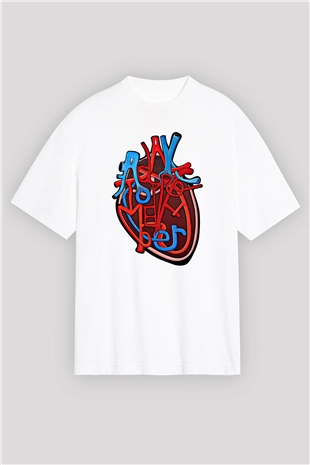 A Day to remember Baskılı Unisex Beyaz Oversize Tişört